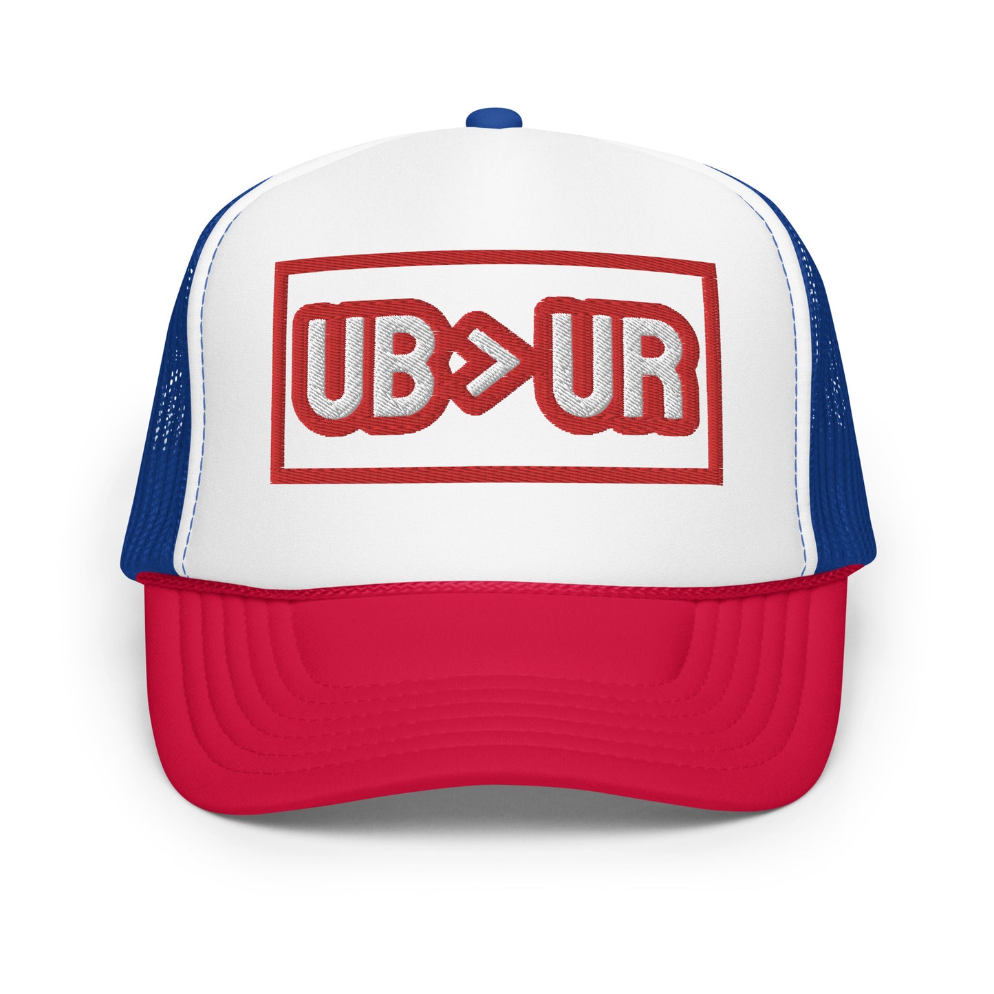 UB>UR-Foam trucker hat, white/red letters